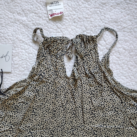 *5 for $25*NWT Japna Women's Med Cheetah Print Spaghetti Strap Halter Peplum Top - Picture 14 of 15